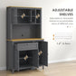 HOMCOM 5-Door Kitchen Pantry Cabinet, Freestanding Storage Cabinet Cupboard with Adjustable Shelves, 71"