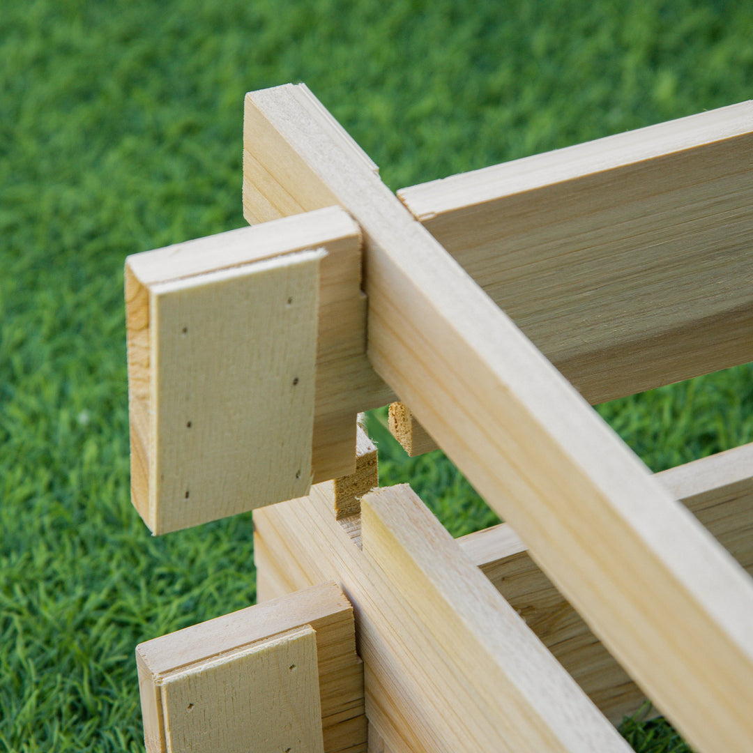 Outsunny 39'' x 39'' Screwless Raised Garden Bed, Wooden Planter Box, Easy DIY Herb Garden for Vegetable Flower Herb Outdoor Lawn Yard Patio