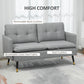 HOMCOM 55" Loveseat Sofa for Bedroom, Modern Love Seats Furniture with Button Tufting, Upholstered Small Couch for Living Room, Small Space, Grey