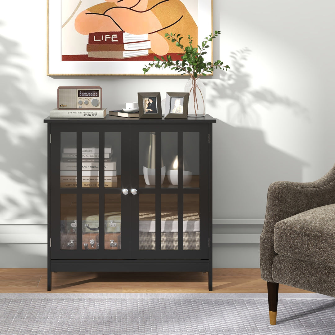 kleankin Kitchen Buffet Cabinet with 2 Doors, Modern Sideboard for Dining Room, Hallway, Living Room, Black