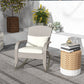 Outsunny Adirondack Chair, Outdoor Wicker Rocking Chair with High Back, Seat Cushion and Pillow for Porch, Balcony, Cream White