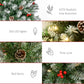 HOMCOM 7.5ft Artificial Christmas Tree, Flocked Christmas Tree with Pine Cones, 1119 Branch Tips and Metal Base, Green