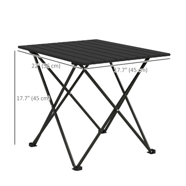 Outsunny Folding Camping Table, Outdoor Portable Picnic Table with Carry Bag, Foldable Table for Camping, Picnic, Hiking, Black