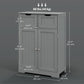 kleankin Bathroom Cabinet, Bathroom Storage Cabinet with 2 Drawers, Adjustable Shelf for Living Room, Entryway, White