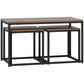 HOMCOM Nesting Coffee Table Set of 3, Modern End Tables with Black Metal Frame for Living Room Home Furniture, Natural