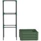 Outsunny Galvanized Planter Box, Outdoor Raised Garden Bed with 4-Tier Trellis Tomato Cage for Climbing Vines, Vegetables, Green