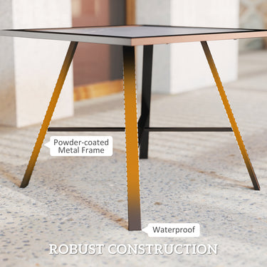 Outsunny Small Outdoor Side Table, Patio Side Table with SPC Tabletop for Garden, Patio, Lawn, Grey