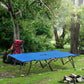 Outsunny 76" Two Person Folding Camping Cot Outdoor Portable Double Cot Wide Military Sleeping Bed w/ Carrying Bag Blue