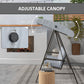 Outsunny 3 Seater Patio Swing Chair, Porch Swing with Adjustable Canopy and Removable Cushions, Outdoor Swing Seat, Beige