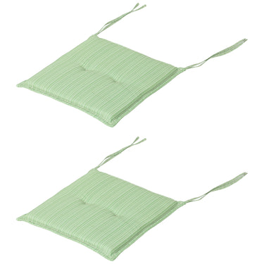 Outsunny 2-Piece Seat Cushion Replacement, Outdoor Patio Chair Cushions Set with Ties, Button Tufted, Green