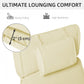 Outsunny Garden Lounger Chair Cushion Replacement, Deep Seat Patio Cushions with Thick Padded, Headrest, Removable Cover, Grey