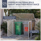 Outsunny Outdoor Metal Storage Shed Garden Garbage Can Organizer with Double Door and Vents for 2 Trash Cans, Dark Grey