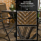 Outsunny 5 Pieces Folding Rattan Patio Table and Chairs for 4 with Umbrella Hole, Tempered Glass Top, Dark Brown