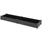Outsunny 96" x 24" x 10" Wooden Raised Garden Bed with 2 Planter Box and Non-woven Fabric Liner for Backyard, Patio to Grow Vegetables, Herbs, and Flowers, Natural