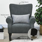 HOMCOM Fabric Armchair, Modern Accent Chair with Wood Legs for Living Room, Bedroom, Home Office, Beige