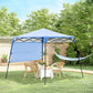Outsunny 7' x 7' Garden Foldable Pop Up Gazebo Tent with Backpack & Adjustable Legs Outdoor Party Canopy, Blue & Black