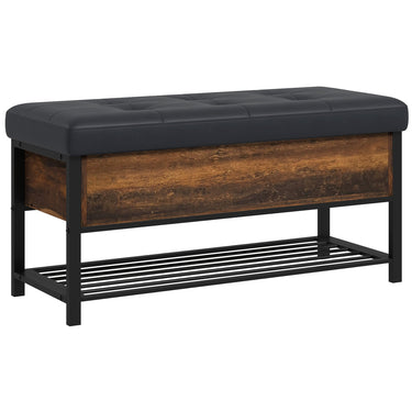 HOMCOM Shoe Storage with Seat, Upholstered Hallway Bench, Shoe Bench with Flip Top and Hidden Space for 4 Pairs of Shoes