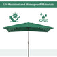 Outsunny 6.5x10ft Patio Umbrella Rectangle Solar Powered Tilt Aluminum Outdoor Market Parasol with LEDs Crank (Turquoise)