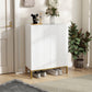 HOMCOM Shoe Storage Cabinet with Adjustable Shelves and Soft-Close Hinges, for 15-20 Pairs of Shoes, White