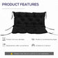 Outsunny Porch Swing Cushion Garden Bench Cushion with Backrest, Non-Slip 2-seater Thick Pad, Swing Chair Mat Replacement for Indoor and Outdoor, 39.4" x 38.6", Dark Grey