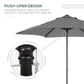 Outsunny 6.6FT Patio Umbrella, Outdoor Parasol with 6 Solid Ribs, Green