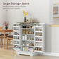 HOMCOM Farmhouse Kitchen Pantry Storage Cabinet, Kitchen Pantry Cabinet with Doors and Adjustable Shelves, White