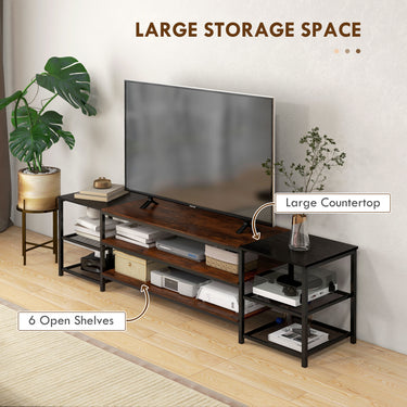 HOMCOM Industrial TV Cabinet, TV Stand for TVs Up to 80" with Storage Shelf and Steel Frame