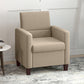 HOMCOM Fabric Accent Chair, Modern Armchair with Seat Cushion and Non-Slip Pads for Living Room, Bedroom, Light Brown