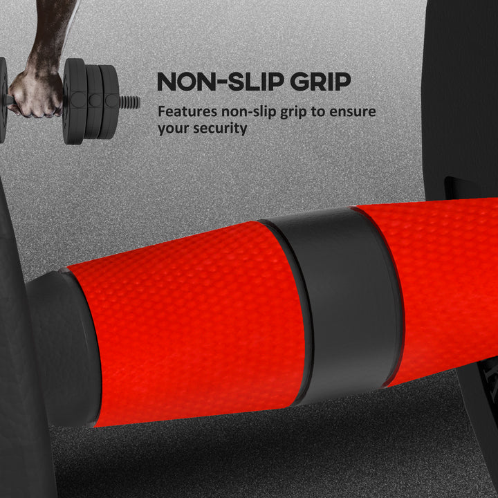 Soozier 44lbs 2-in-1 Adjustable Dumbbells Weight Set, Dumbbell Hand Weights Barbell for Body Fitness, Lifting Training for Home, Office, Gym, Black and Red