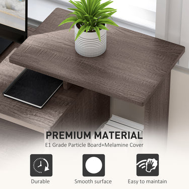 HOMCOM Computer Desk with Sliding Keyboard Tray Storage Drawer Shelf Home Office Workstation Grey