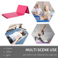 Soozier 4'x10'x2'' Folding Gymnastics Tumbling Mat, Exercise Mat  with Carrying Handles for Yoga, MMA, Martial Arts, Stretching, Core Workouts, Pink