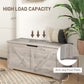 HOMCOM 39.4 Inches Storage Chest, Storage Trunk with 2 Safety Hinges, Wooden Box for Living Room, Black Wood Grain