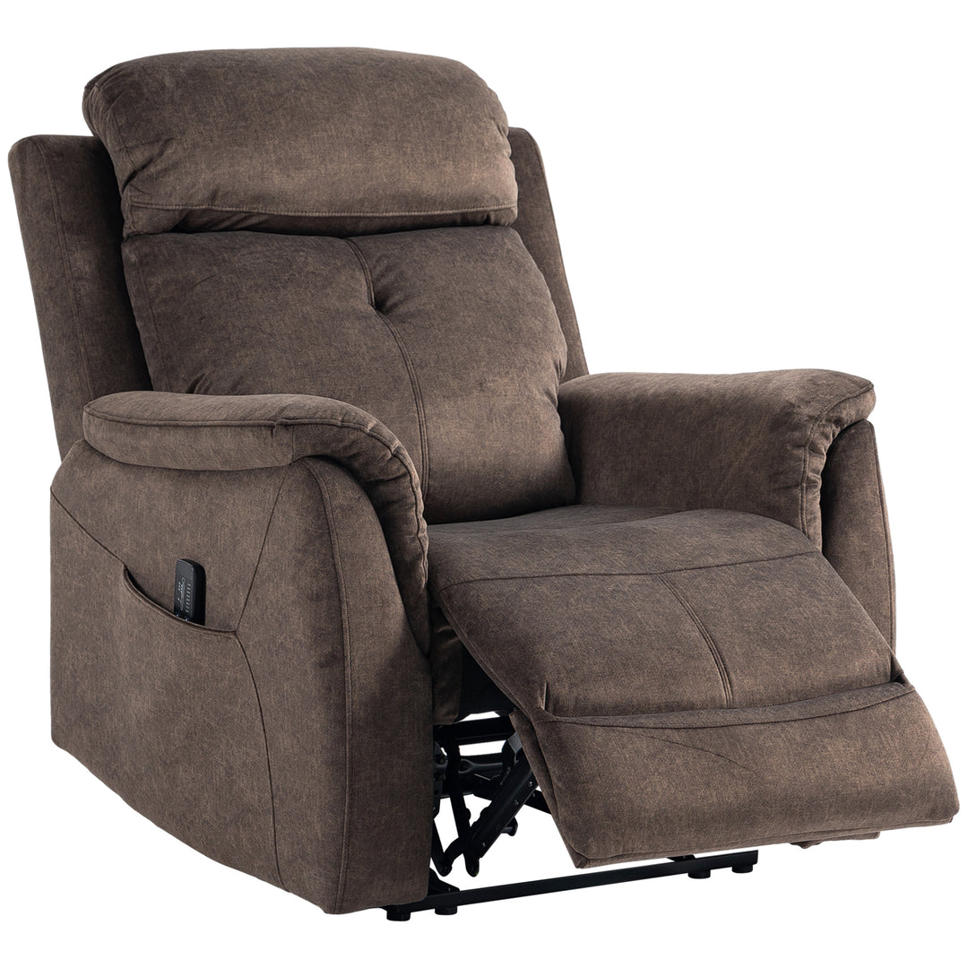 HOMCOM Manual Recliner Chair with Vibration Massage, Reclining Chair for Living Room with Side Pockets, Dark Grey