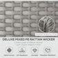 Outsunny 6 PCs Rattan Corner Sofa Set Outdoor Conservatory Furniture Grey