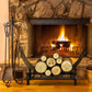 Outsunny 23" Firewood Log Rack Curved Fireplace Log Holder Stylish Wood Storage Carrier with Scrolls, for Outdoor and Indoor Use, Black