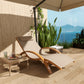 Outsunny Outdoor Wood Chaise Lounge Chair Recliner Patio Camping with Headrest, Teak & Black