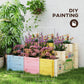Outsunny 3 Tier Raised Garden Bed with 9 Grow Grids and Bed Liner for Garden, Outdoor to Vegetables, Flowers, Natural