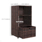 Outsunny Outdoor Storage Cabinet, Patio Storage Box Rack Rattan Wicker Pool Towel Valet Organizer Poolside Garden Lawn Bathroom Furniture Shelf w/ Shelf Drawer, Dark Brown