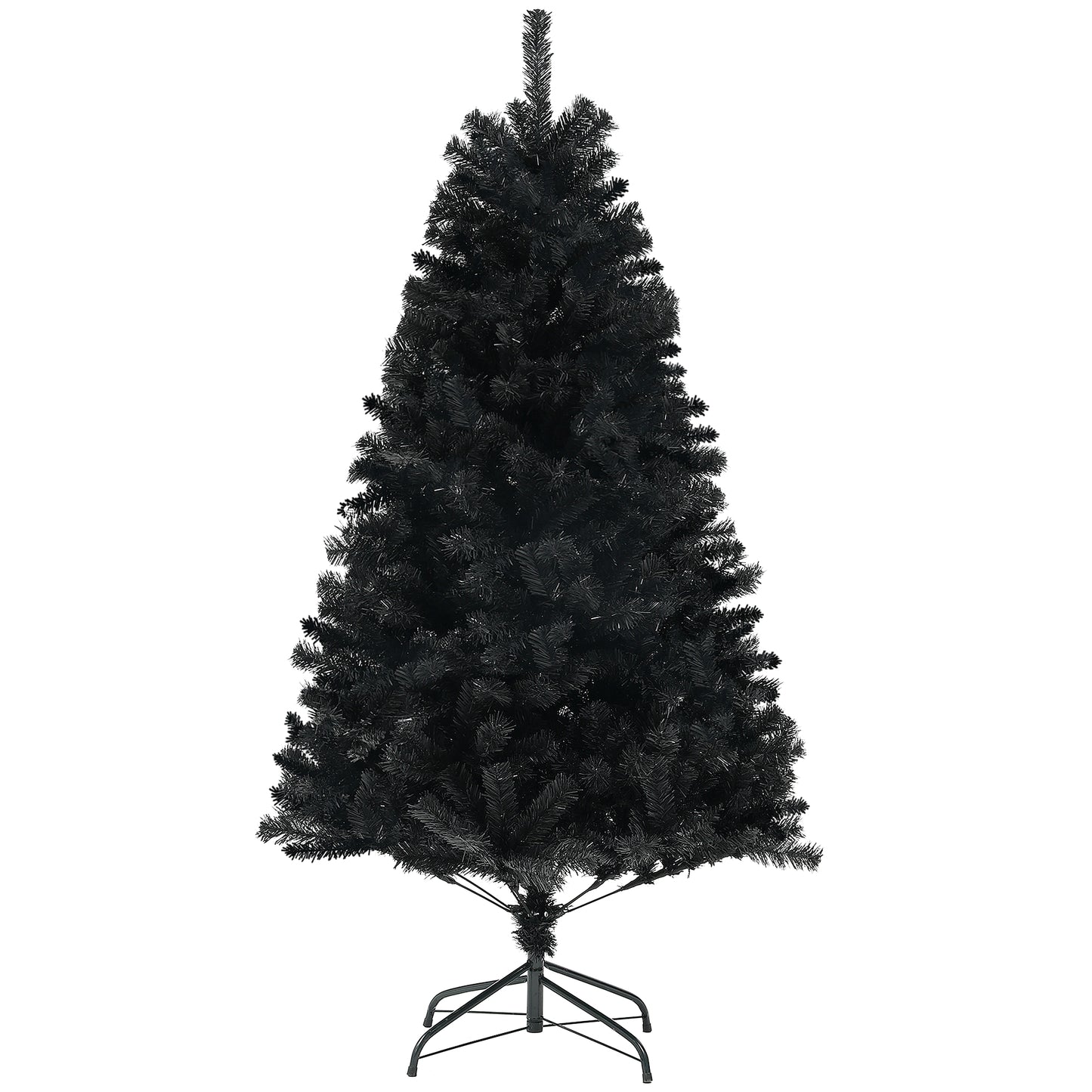 HOMCOM 7.5ft Artificial Christmas Trees with Auto Open and Steel Base, Black