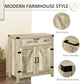 HOMCOM Farmhouse Kitchen Storage Cabinet, Sideboard Buffet Cabinet with 2 Rustic Barn Doors and Drawer, Oak