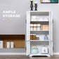 HOMCOM 48" 4-Door Storage Cabinet Multi-Storey Large Space Pantry with Adjustable Shelves Black