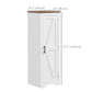 HOMCOM Farmhouse Accent Cabinet with Adjustable Shelf Barn Door Storage Cabinet for Living Room Floor Pantry Cabinet White