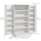 HOMCOM 41" Storage Cabinet, 2-Door Kitchen Pantry Cabinet with 5-tier Shelving, 12 Spice Racks and Adjustable Shelves, Grey