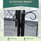 Outsunny 7.2FT Metal Garden Arbor Arch with Double Doors, 2 Side Planter Baskets, Climbing Vine Frame, Black