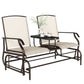 Outsunny Patio Glider Rocking Chair 2 Person Outdoor Loveseat Rocker Garden Furniture Bench, Grey