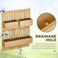 Outsunny 3 Box Raised Garden Bed with Trellis, Wall-Mounted Wood Planter Box Set with Drainage Hole for Flowers, Climbing Plants