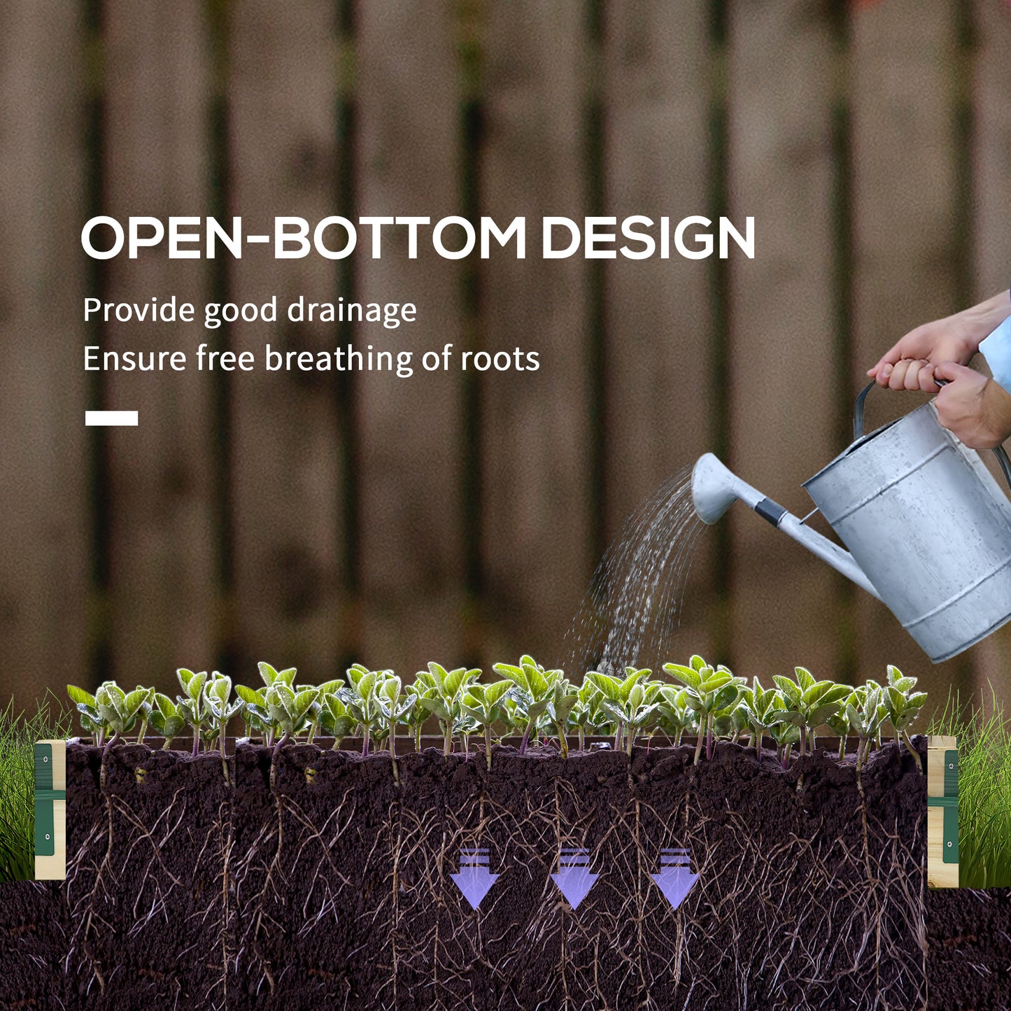 Outsunny 12 Pockets Raised Garden Bed with Greenhouse and Roll Up Windows for Vegetables, Flowers, 4' x 3' x 2', Natural Wood
