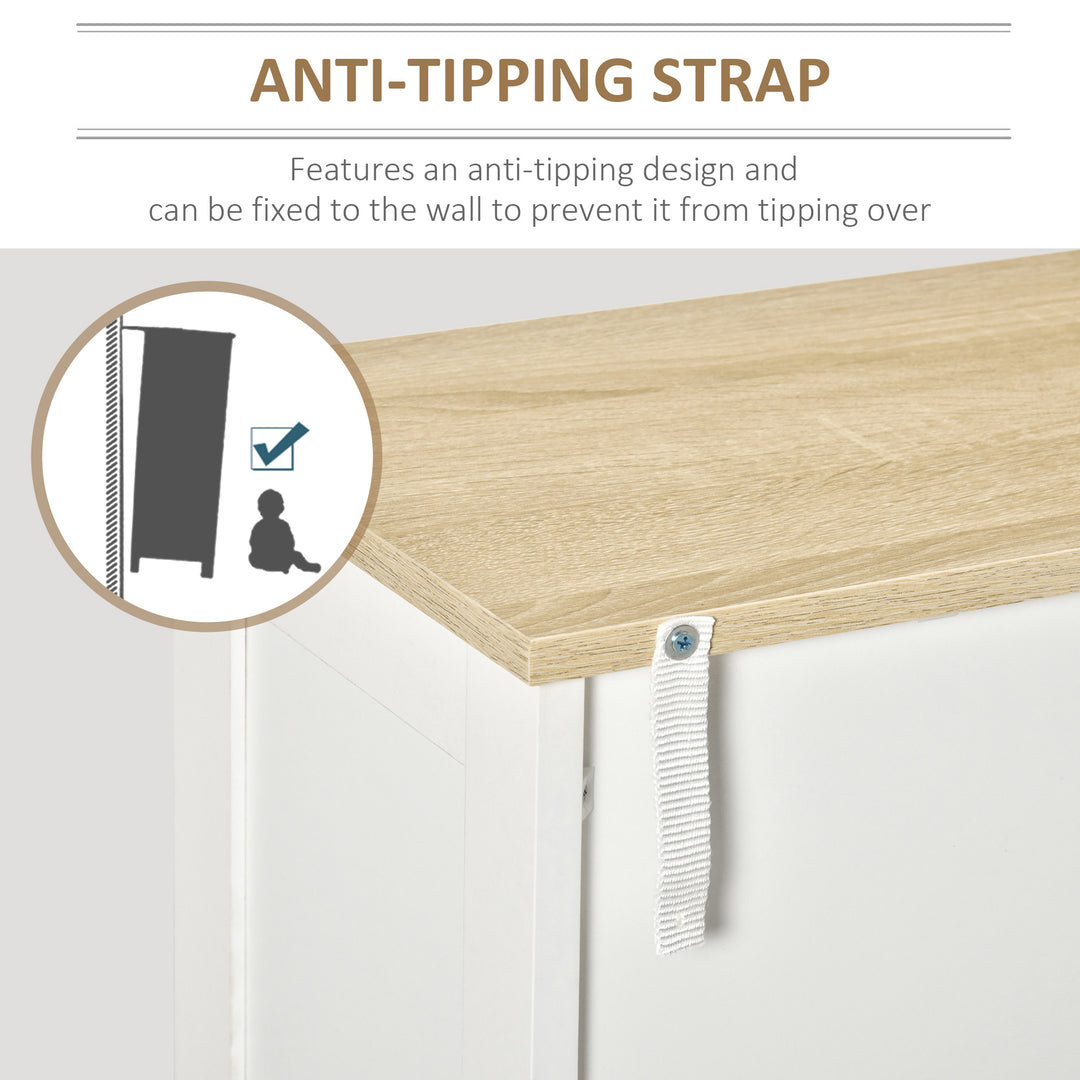 HOMCOM Storage Cabinet with Doors, Cupboard Organization with 2 Adjustable Shelves, Storage Solution for Living Room, Bathroom