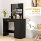 HOMCOM Dressing Table, Vanity Table with Mirror, Drawer and Storage Shelves for Bedroom, 35.4" x 15" x 54.3", White