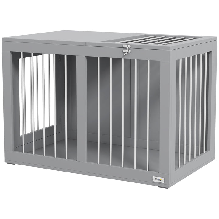 PawHut 31.5" Dog Crate Furniture with Double Doors, for Medium Dogs, White